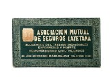 <div class=lightGallery-captions><p>Foto de placa de Mutua Layetana</p><p>Placa de seguro concerto con Asociación Mutual de Seguros Layetana</p><h4>Material cedido por 039 - MUTUA INTERCOMARCAL</h4><span>años 40 del S.XX</span></div>